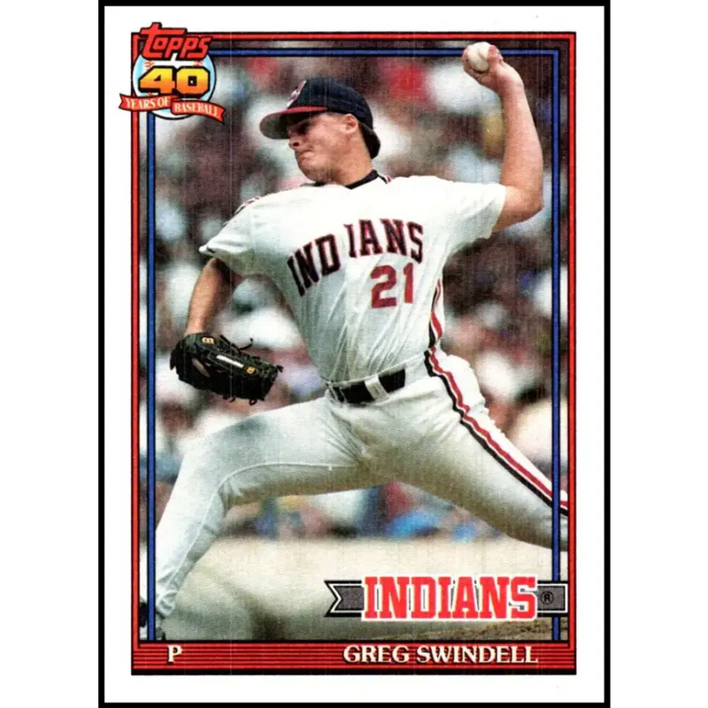 1991 Topps #445 Greg Swindell NM-MT Cleveland Indians Baseball Card - Baseball Card Single