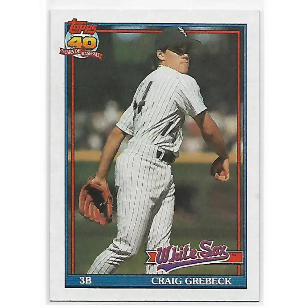 1991 Topps #446 Craig Grebeck NM-MT Chicago White Sox Baseball Card - Baseball Card Single
