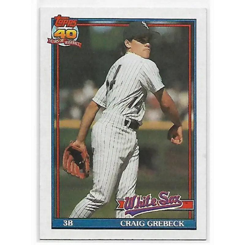 1991 Topps #446 Craig Grebeck NM-MT Chicago White Sox Baseball Card - Baseball Card Single