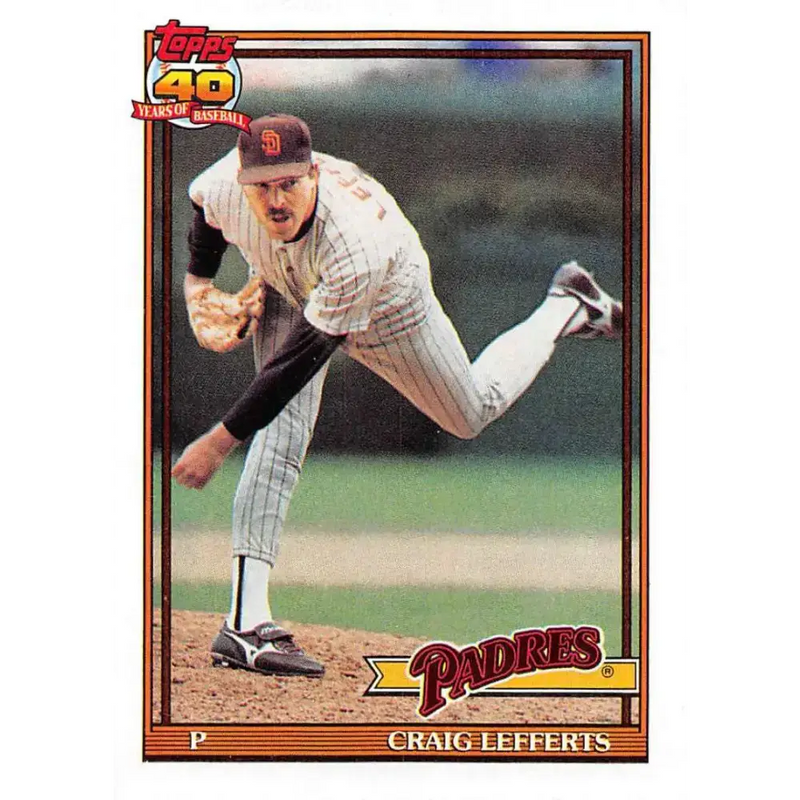 1991 Topps #448 Craig Lefferts NM-MT San Diego Padres Baseball Card - Baseball Card Single