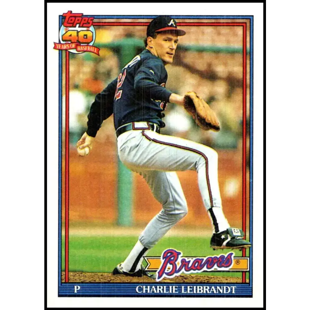 1991 Topps #456 Charlie Leibrandt NM-MT Atlanta Braves Baseball Card - Baseball Card Single