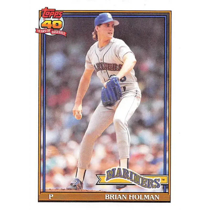 1991 Topps #458 Brian Holman NM-MT Seattle Mariners Baseball Card - Baseball Card Single