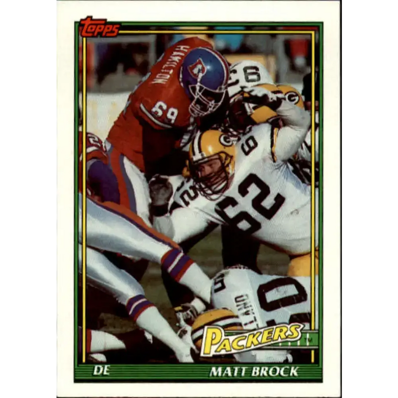 1991 Topps #459 Matt Brock NM-MT RC Rookie Green Bay Packers Football Card - Football Card Single