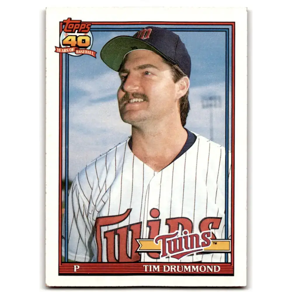 1991 Topps #46 Tim Drummond NM-MT Minnesota Twins Baseball Card - Baseball Card Single