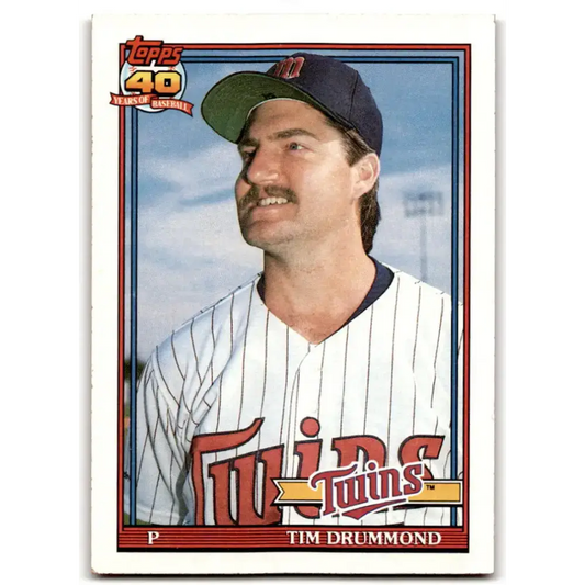 1991 Topps #46 Tim Drummond NM-MT Minnesota Twins Baseball Card - Baseball Card Single