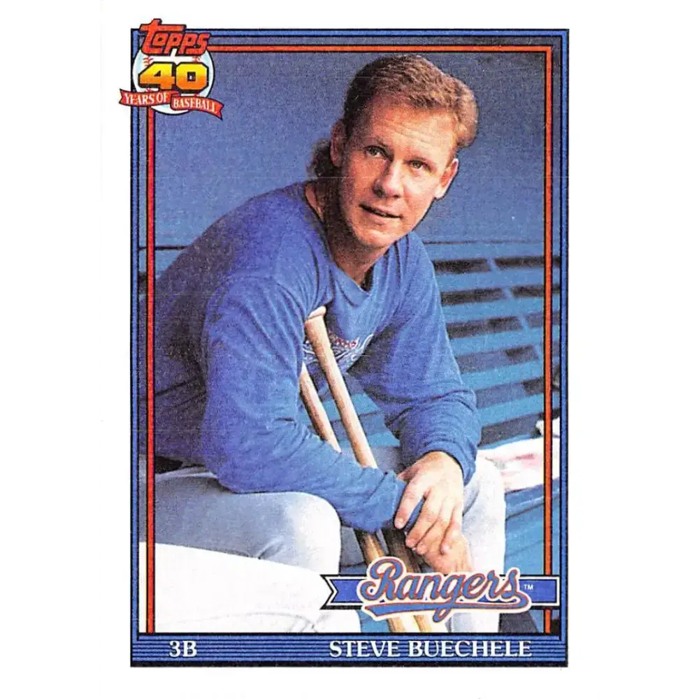1991 Topps #464 Steve Buechele NM-MT Texas Rangers Baseball Card - Baseball Card Single