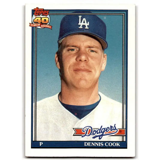 1991 Topps #467 Dennis Cook NM-MT Los Angeles Dodgers Baseball Card - Baseball Card Single
