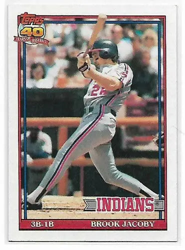 1991 Topps #47 Brook Jacoby Indians - Baseball Card Single