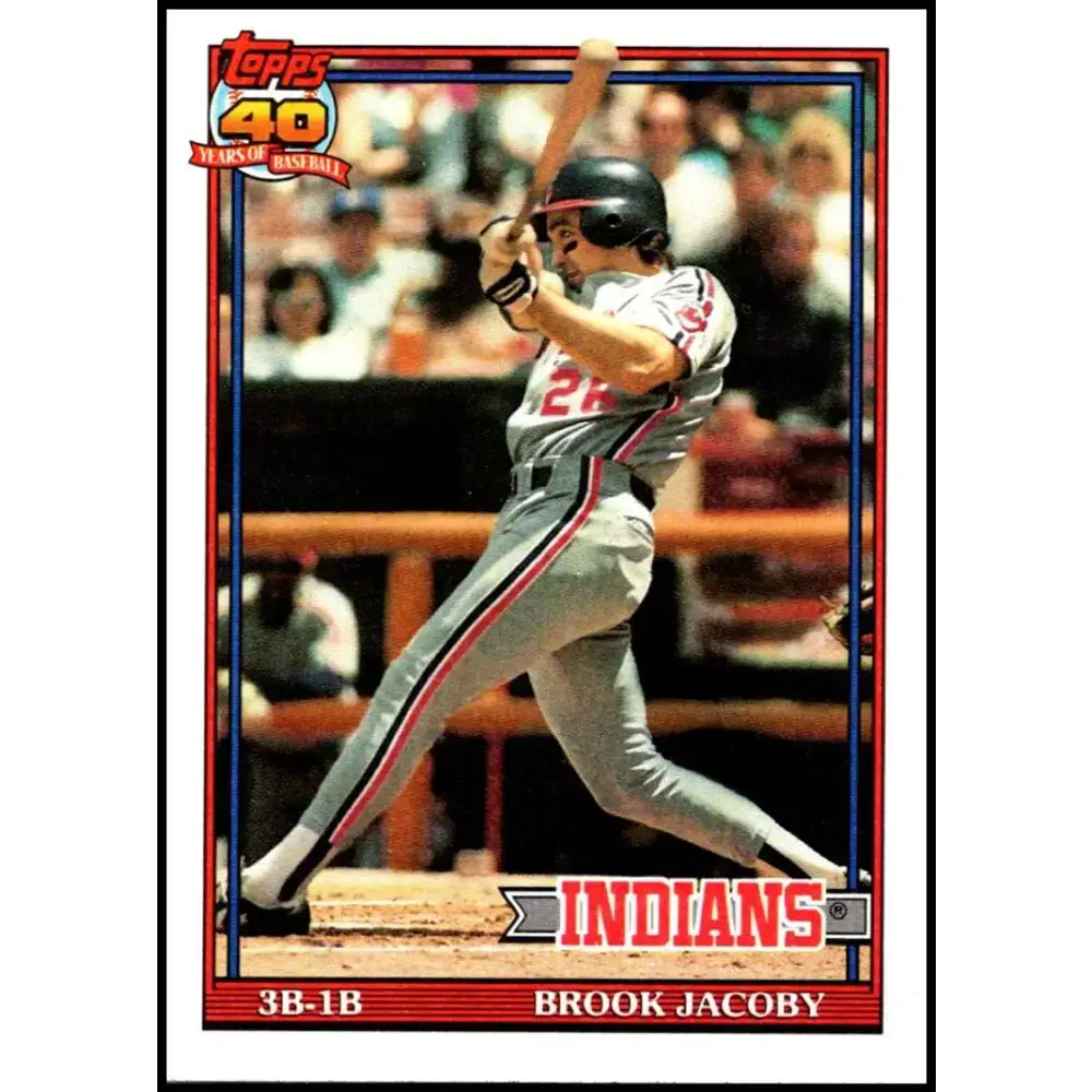 1991 Topps #47 Brook Jacoby NM-MT Cleveland Indians Baseball Card - Baseball Card Single