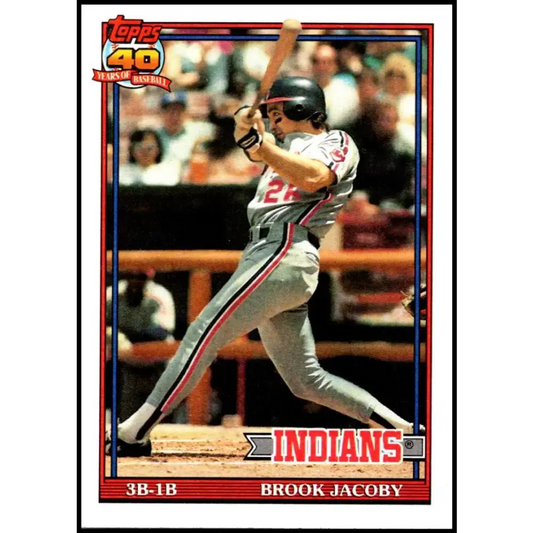 1991 Topps #47 Brook Jacoby NM-MT Cleveland Indians Baseball Card - Baseball Card Single
