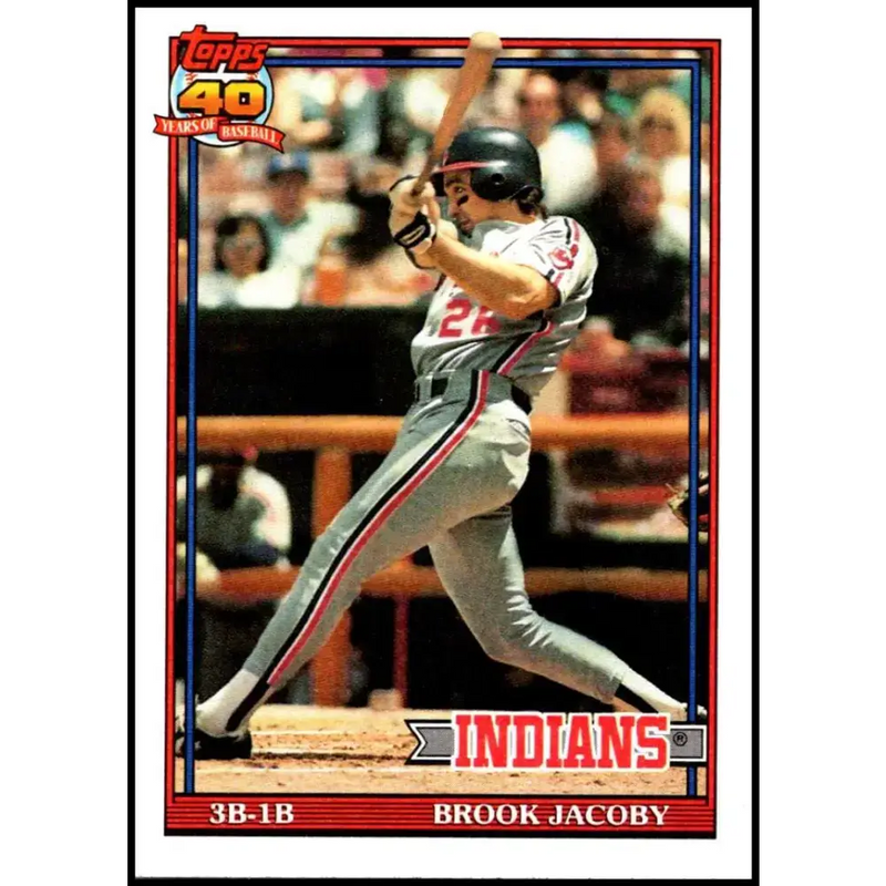 1991 Topps #47 Brook Jacoby NM-MT Cleveland Indians Baseball Card - Baseball Card Single