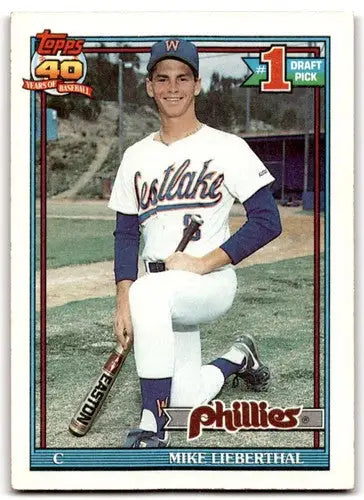 1991 Topps #471 Mike Lieberthal EX/NM RC Rookie Phillies ID:43325 - Baseball Card Single