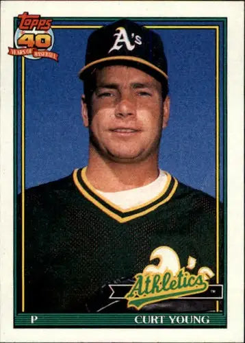 1991 Topps #473 Curt Young NM-MT Athletics - Baseball Card Single