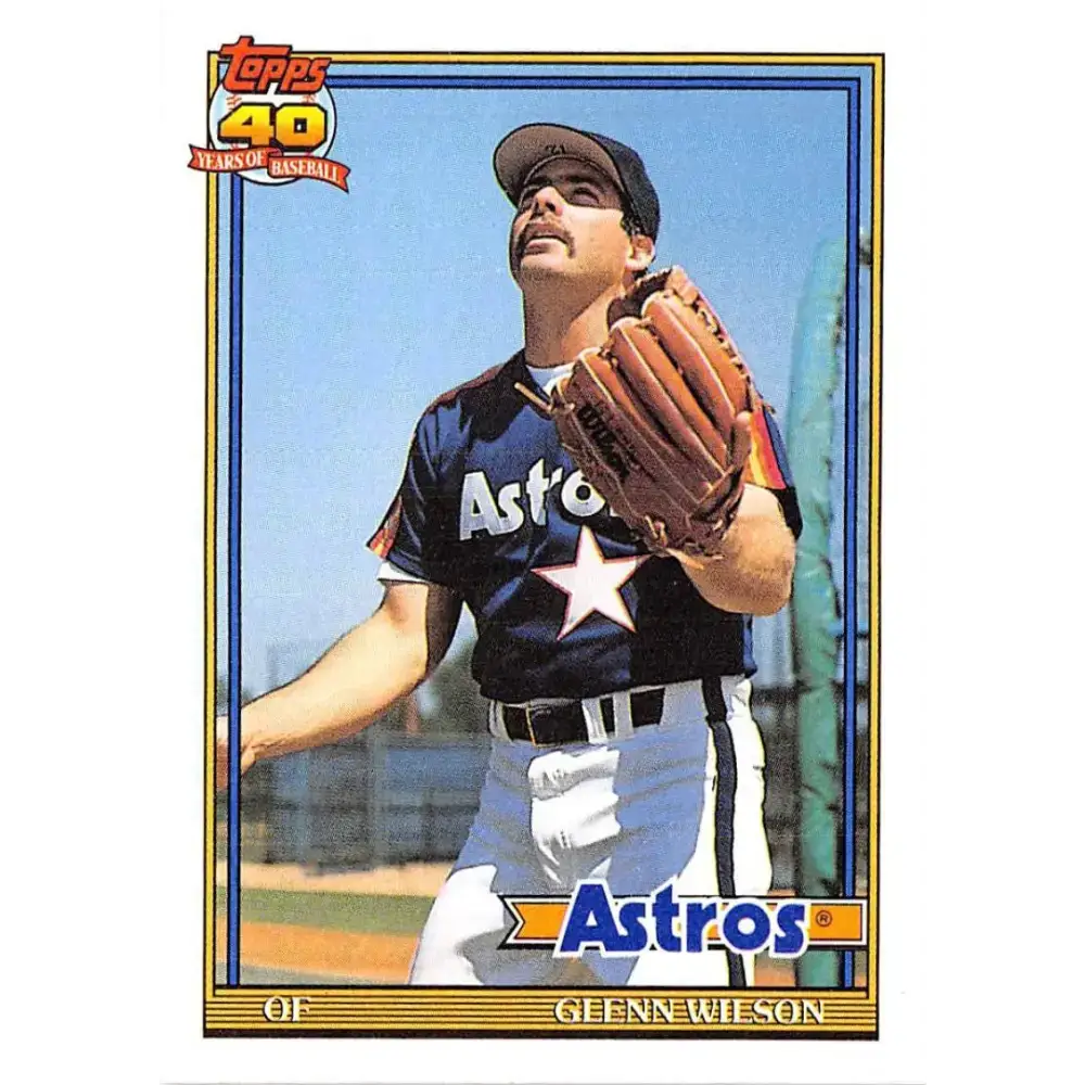 1991 Topps #476 Glenn Wilson NM-MT Houston Astros Baseball Card - Baseball Card Single