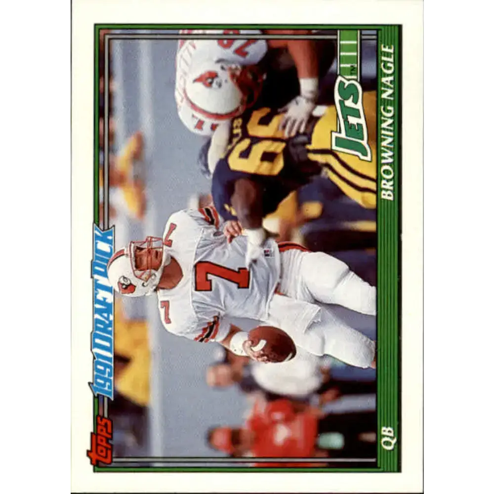 1991 Topps #481 Browning Nagle NM-MT RC Rookie New York Jets Football Card - Football Card Single
