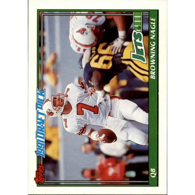 1991 Topps #481 Browning Nagle NM-MT RC Rookie New York Jets Football Card - Football Card Single