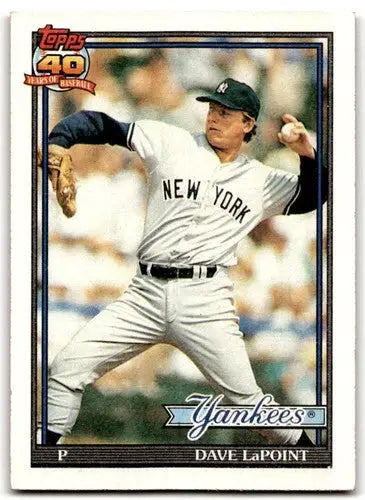 1991 Topps #484 Dave LaPoint EX/NM Yankees ID:43334 - Baseball Card Single