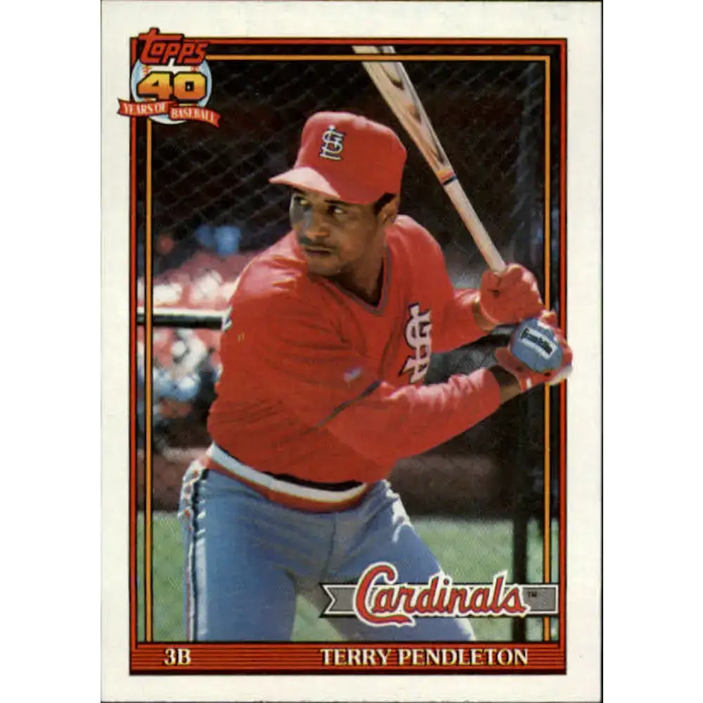 1991 Topps #485 Terry Pendleton NM-MT St. Louis Cardinals Baseball Card - Baseball Card Single