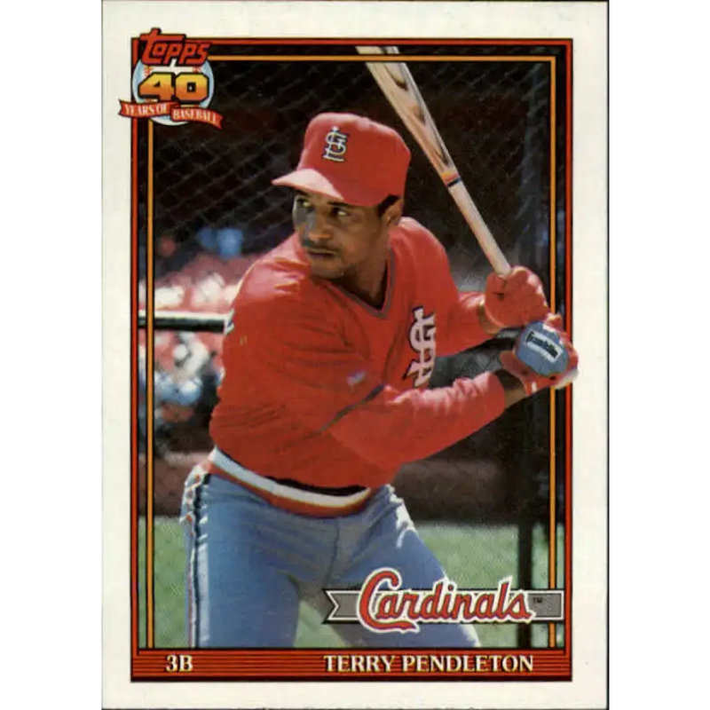 1991 Topps #485 Terry Pendleton NM-MT St. Louis Cardinals Baseball Card - Baseball Card Single