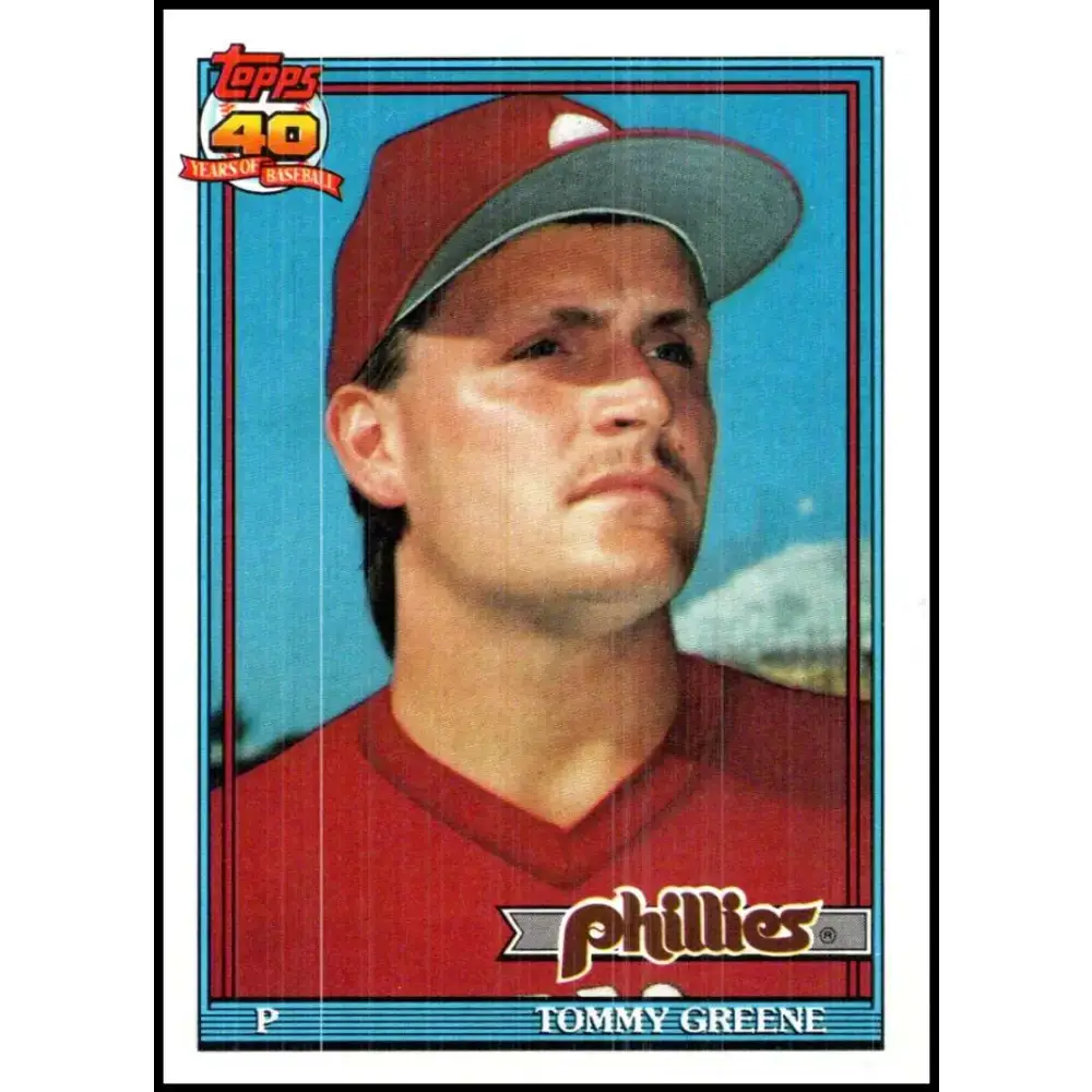 1991 Topps #486 Tommy Greene NM-MT Philadelphia Phillies Baseball Card - Baseball Card Single
