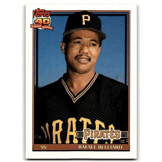 1991 Topps #487 Rafael Belliard NM-MT Pittsburgh Pirates Baseball Card - Baseball Card Single