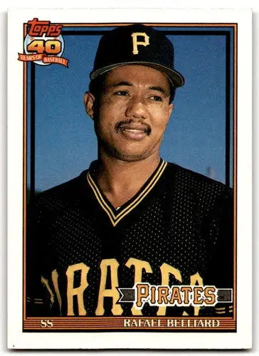 1991 Topps #487 Rafael Belliard NM Near Mint Pirates ID:43328 - Baseball Card Single