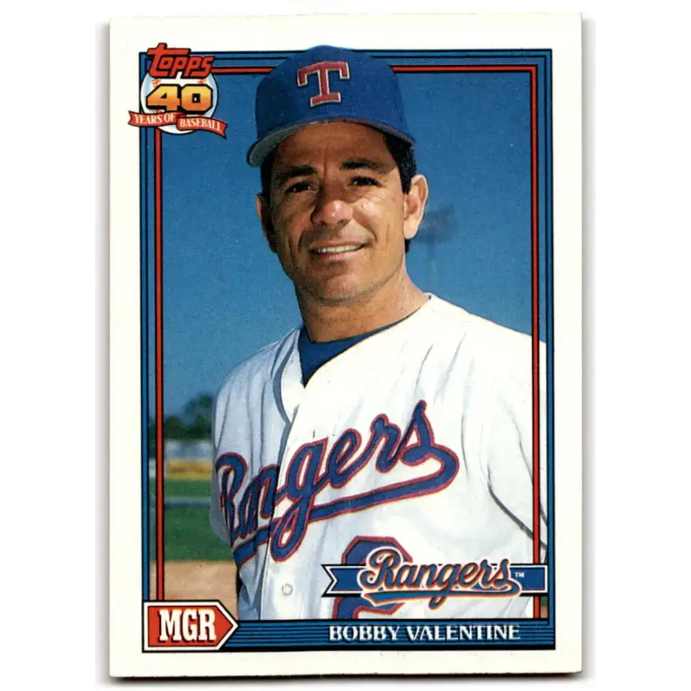 1991 Topps #489 Bobby Valentine NM-MT Texas Rangers Baseball Card - Baseball Card Single