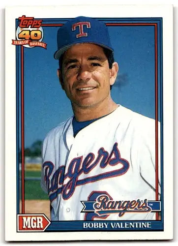 1991 Topps #489 Bobby Valentine NM Near Mint Rangers MG ID:43358 - Baseball Card Single