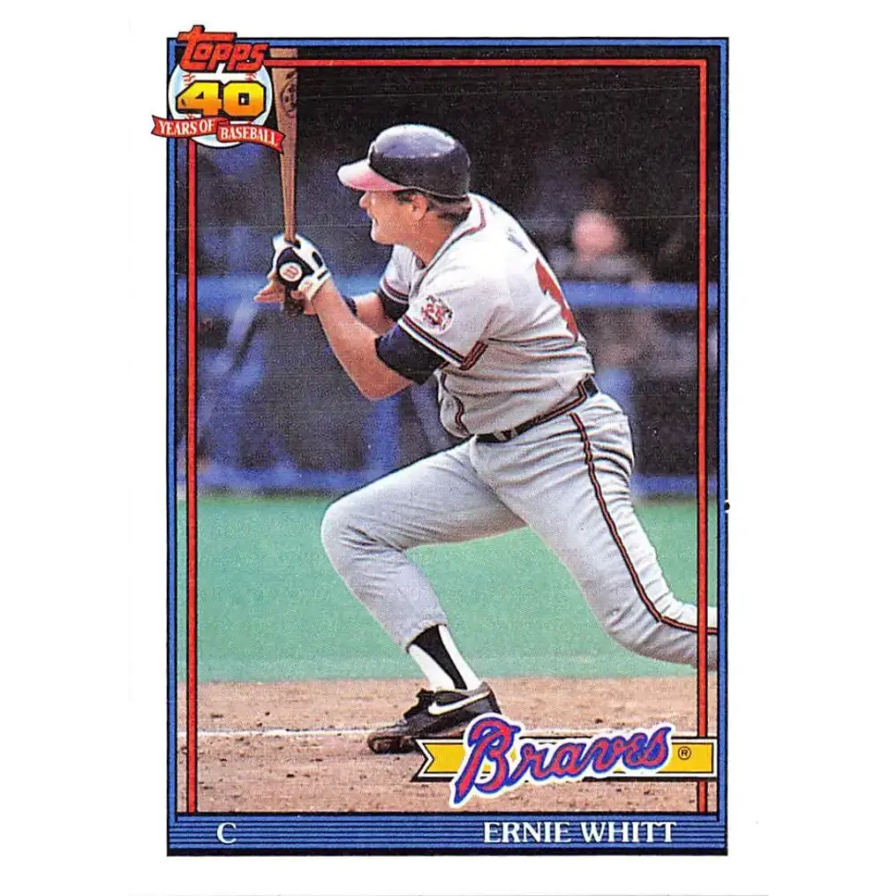 1991 Topps #492 Ernie Whitt NM-MT Atlanta Braves Baseball Card - Baseball Card Single