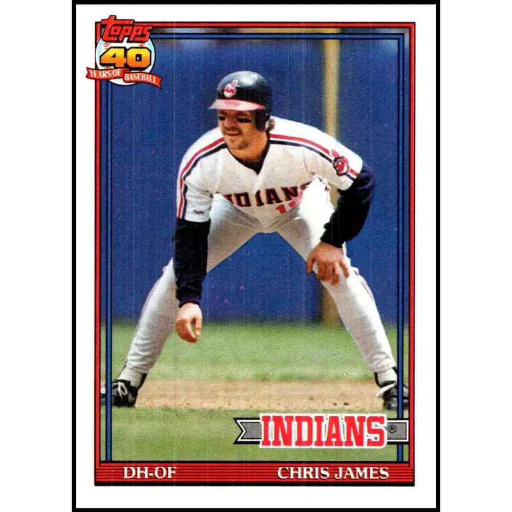 1991 Topps #494 Chris James NM-MT Cleveland Indians Baseball Card - Baseball Card Single