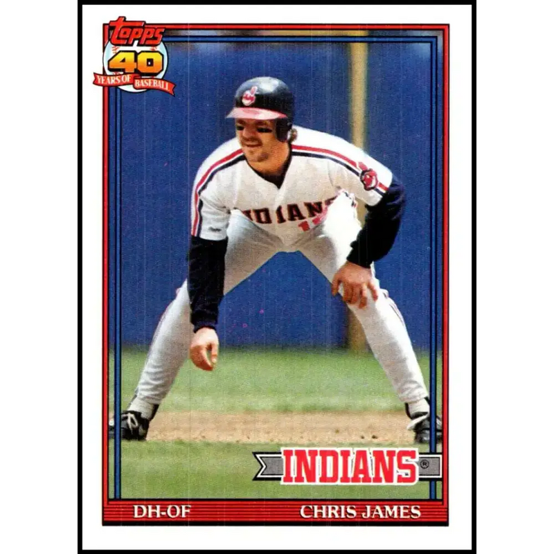 1991 Topps #494 Chris James NM-MT Cleveland Indians Baseball Card - Baseball Card Single