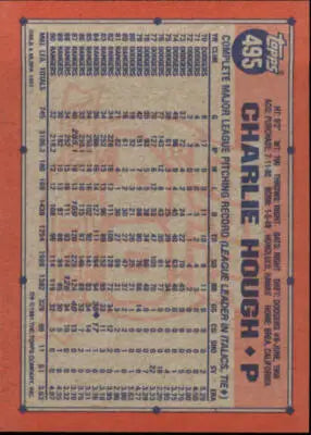 1991 Topps #495 Charlie Hough NM-MT Rangers - Baseball Card Single