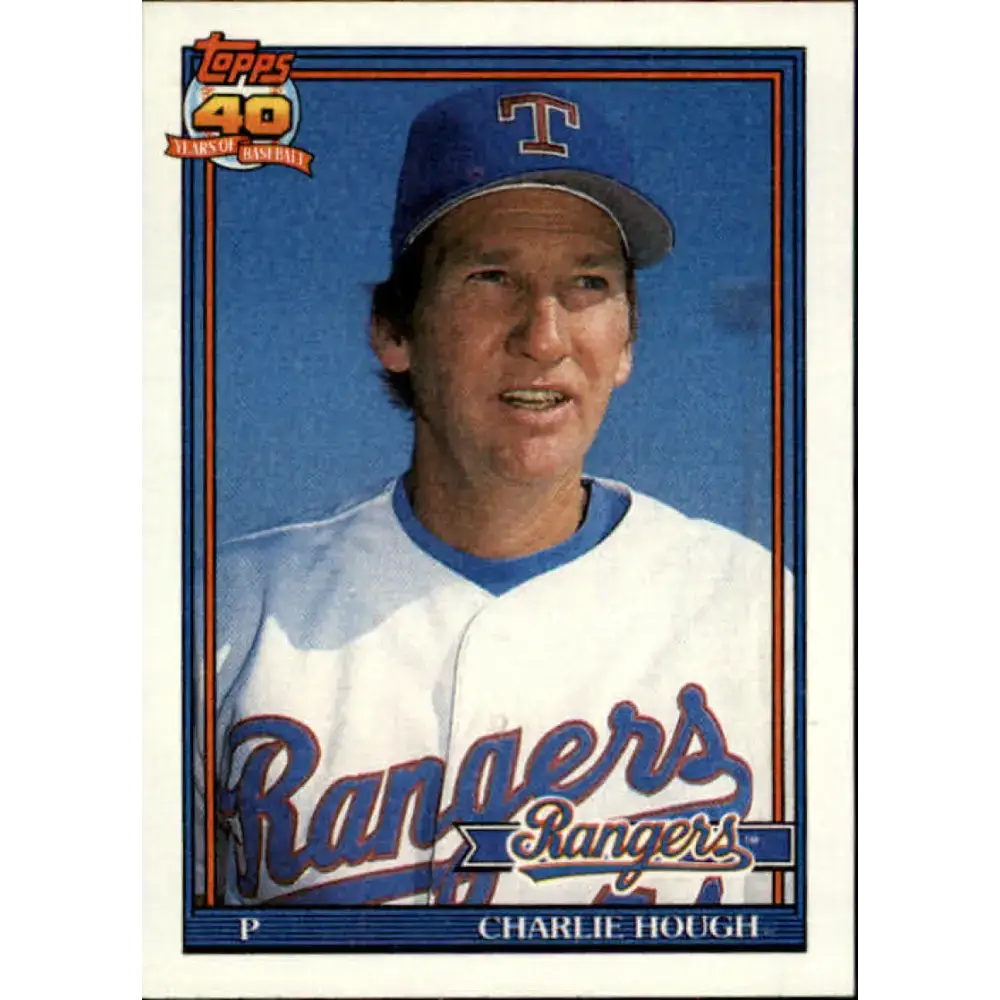 1991 Topps #495 Charlie Hough NM-MT Texas Rangers Baseball Card - Baseball Card Single