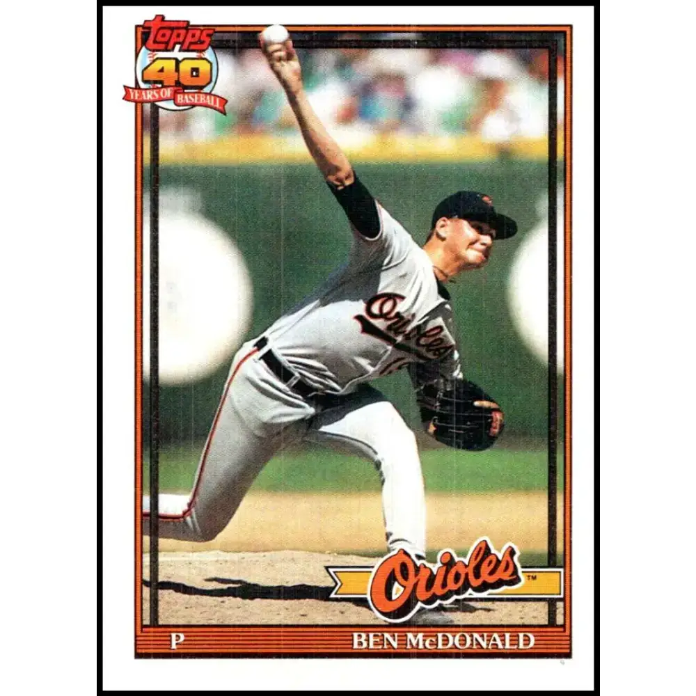1991 Topps #497 Ben McDonald NM-MT Baltimore Orioles Baseball Card - Baseball Card Single
