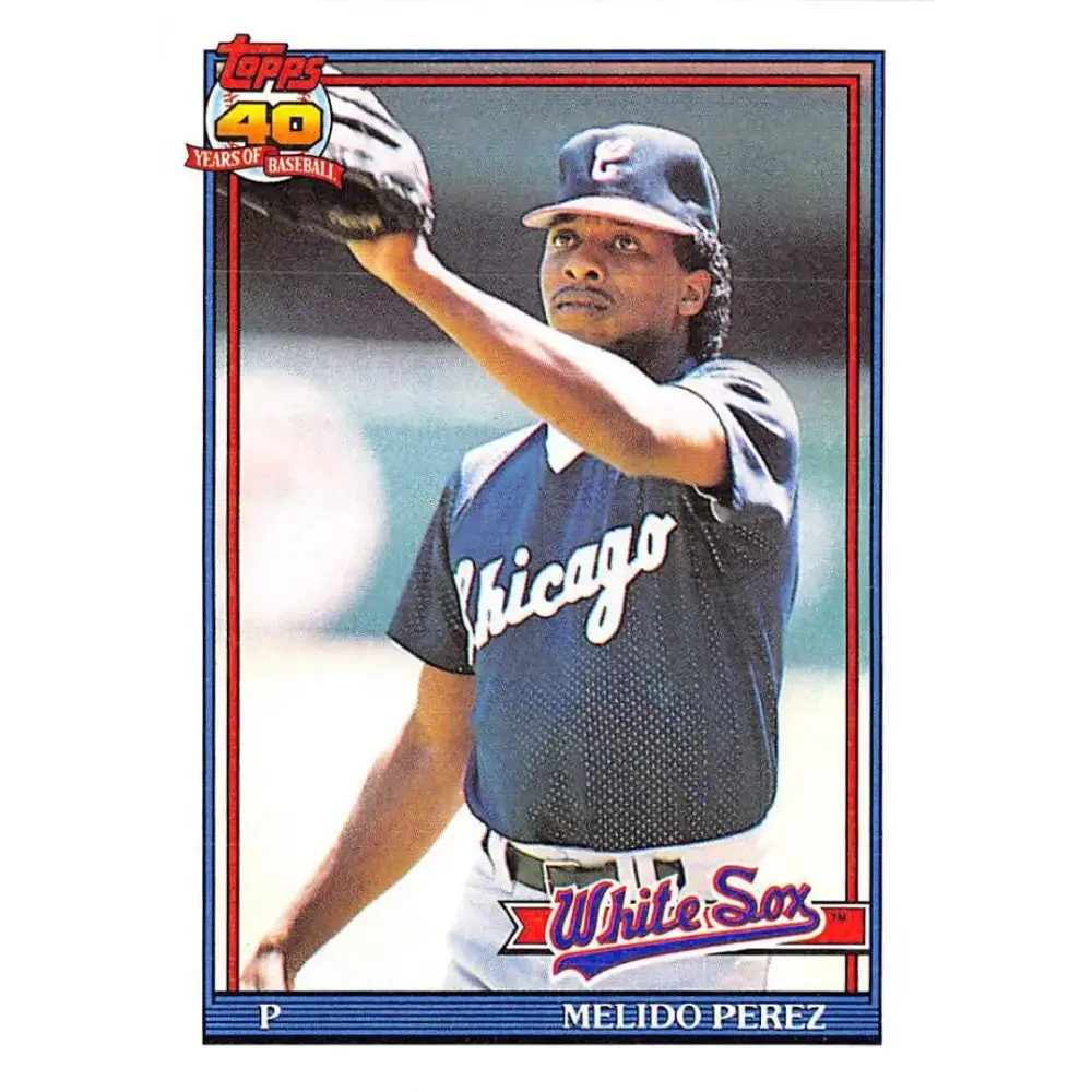 1991 Topps #499 Melido Perez NM-MT Chicago White Sox Baseball Card - Baseball Card Single