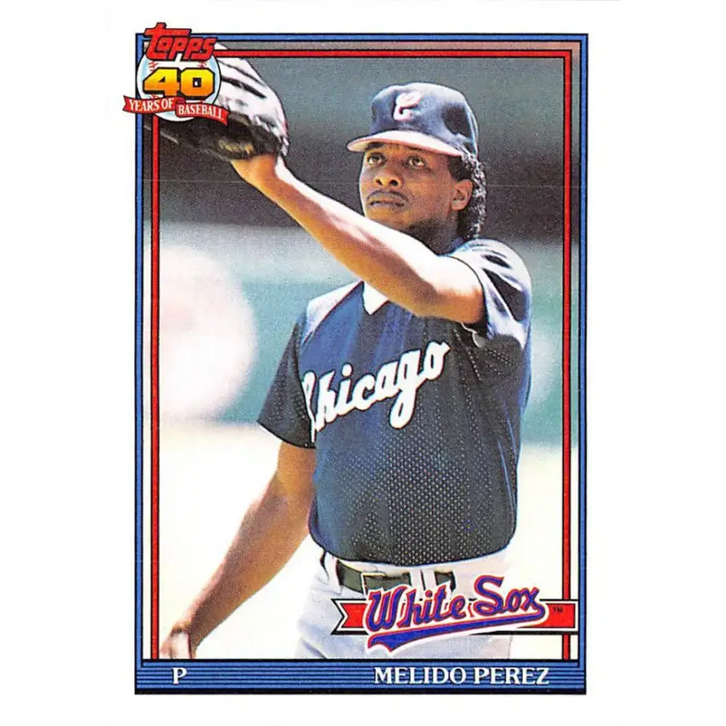 1991 Topps #499 Melido Perez NM-MT Chicago White Sox Baseball Card - Baseball Card Single