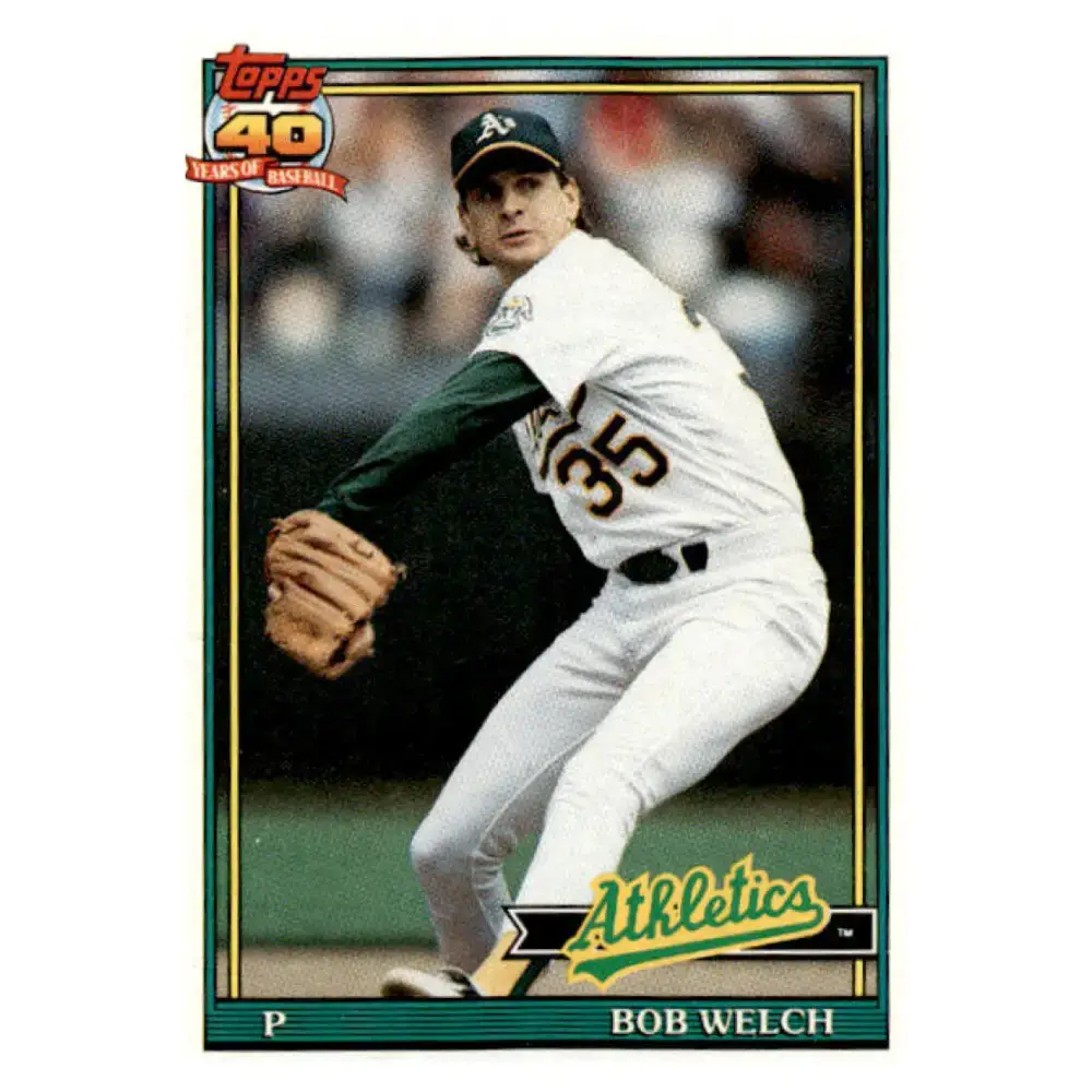 1991 Topps #50 Bob Welch NM-MT Oakland Athletics Baseball Card - Baseball Card Single