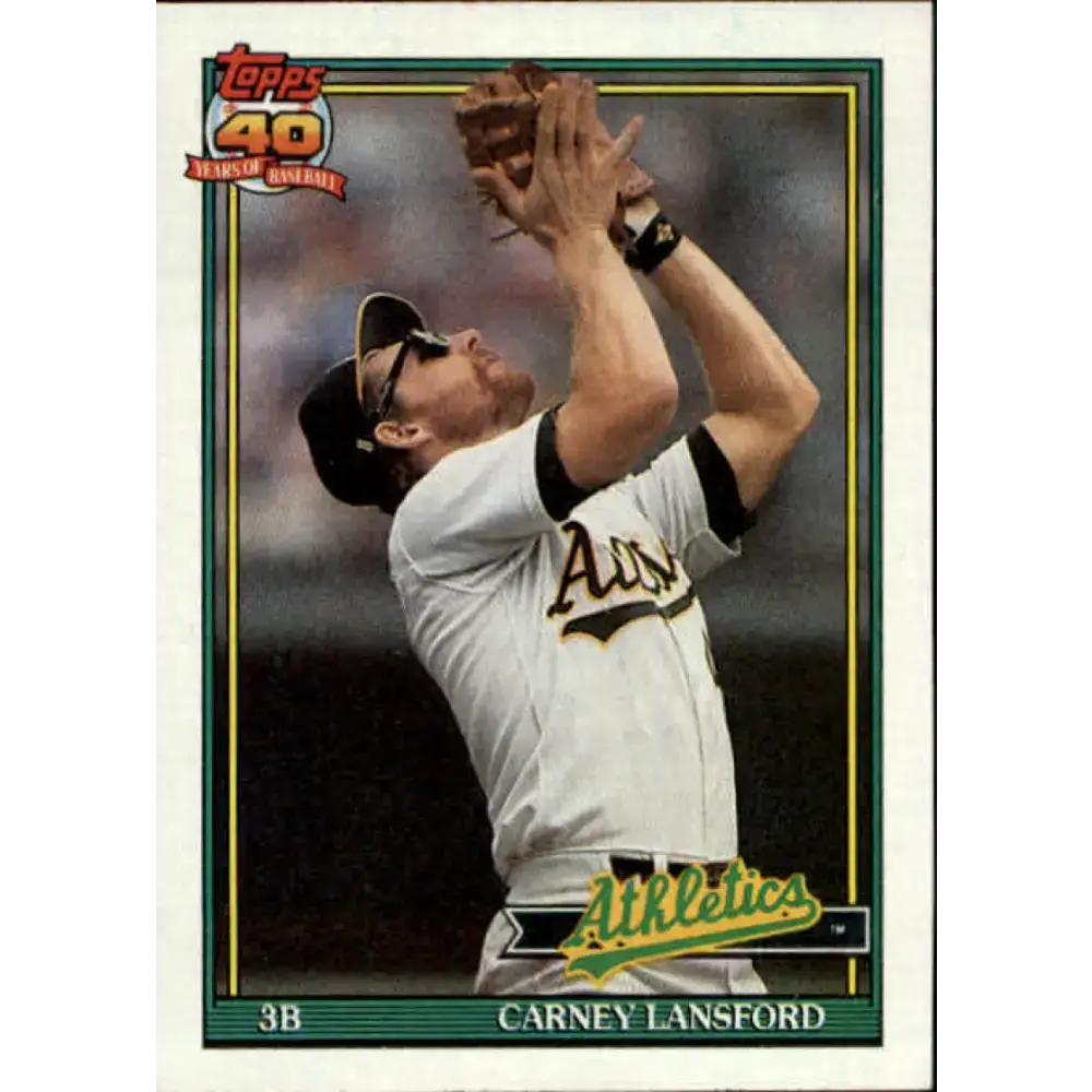 1991 Topps #502 Carney Lansford NM-MT Oakland Athletics Baseball Card - Baseball Card Single