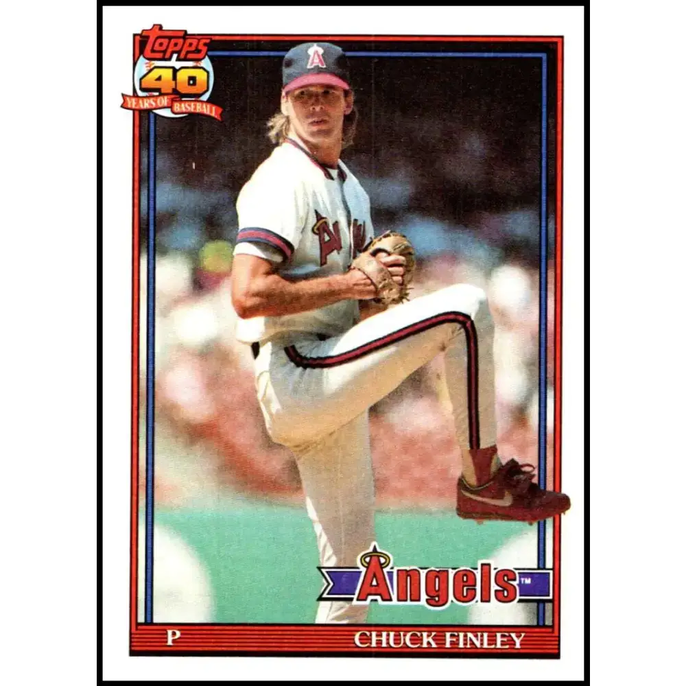 1991 Topps #505 Chuck Finley NM-MT California Angels Baseball Card - Baseball Card Single