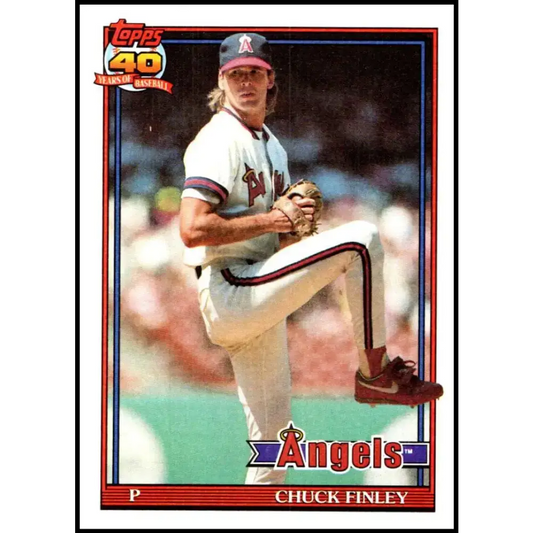 1991 Topps #505 Chuck Finley NM-MT California Angels Baseball Card - Baseball Card Single
