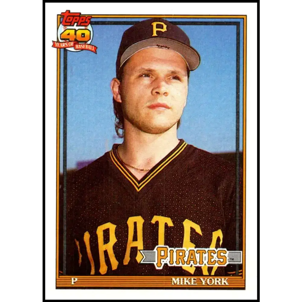 1991 Topps #508 Mike York NM-MT RC Rookie Pittsburgh Pirates Baseball Card - Baseball Card Single