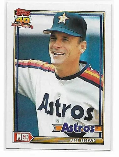 1991 Topps #51 Art Howe NM-MT Astros MG - Baseball Card Single