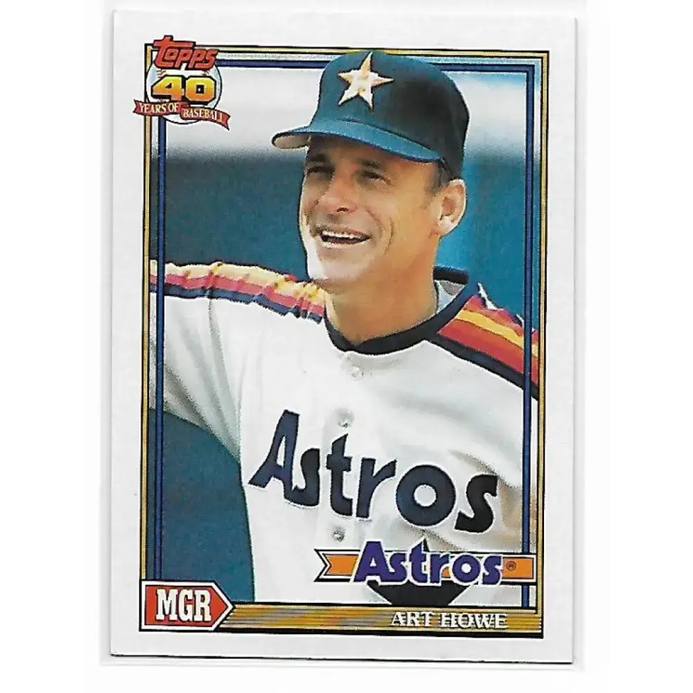 1991 Topps #51 Art Howe NM-MT Houston Astros Baseball Card - Baseball Card Single