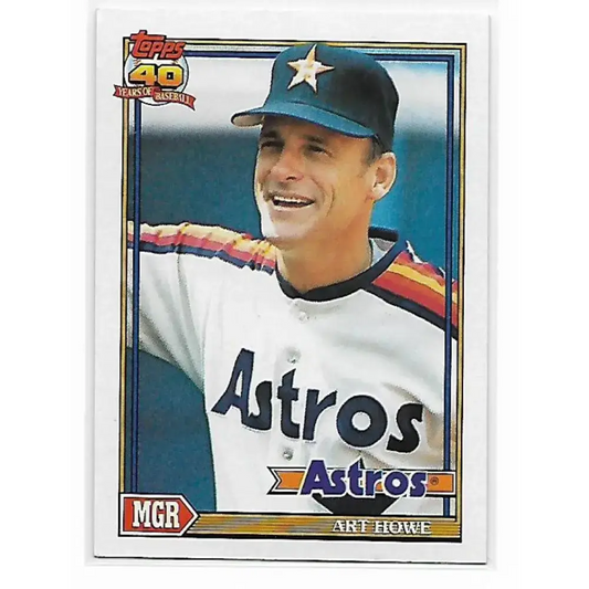 1991 Topps #51 Art Howe NM-MT Houston Astros Baseball Card - Baseball Card Single