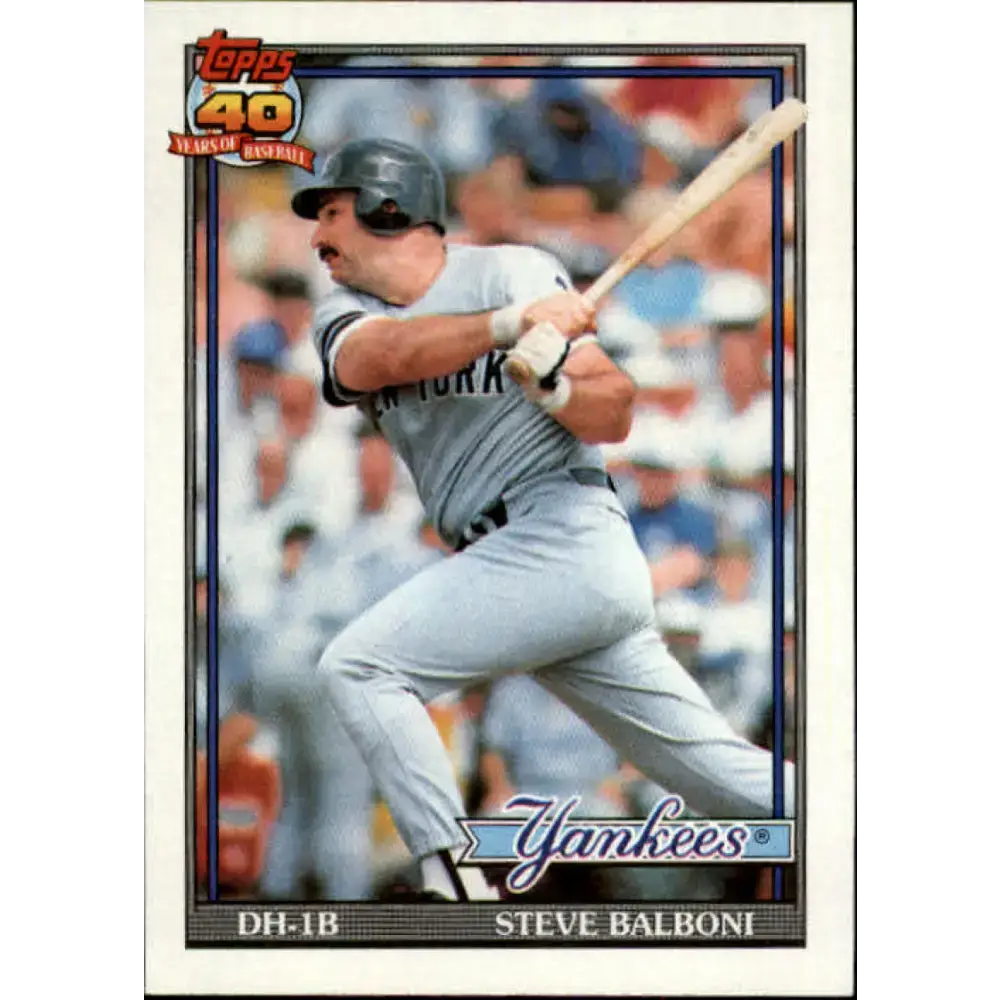 1991 Topps #511 Steve Balboni NM-MT New York Yankees Baseball Card - Baseball Card Single