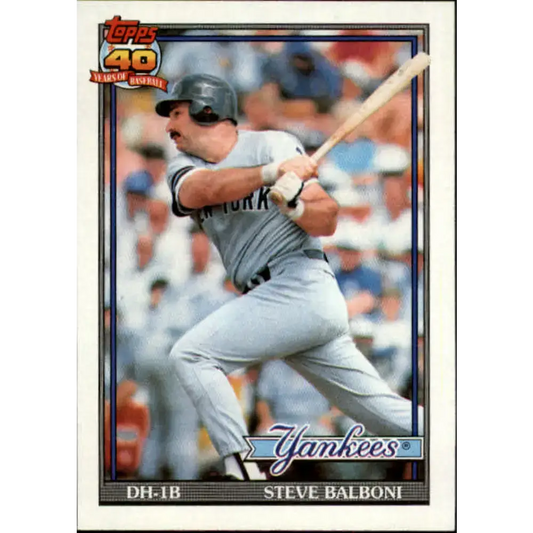1991 Topps #511 Steve Balboni NM-MT New York Yankees Baseball Card - Baseball Card Single