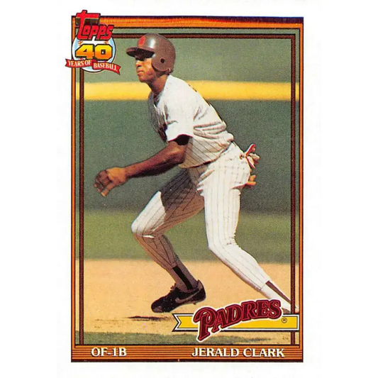1991 Topps #513 Jerald Clark NM-MT San Diego Padres Baseball Card - Baseball Card Single
