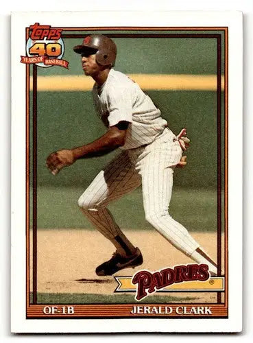 Original gloss Jerald Clark San Diego Padres baseball card 1991 Topps #513