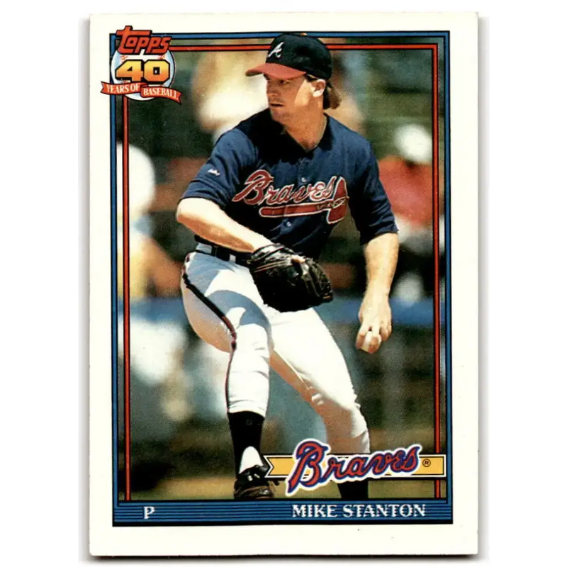 1991 Topps #514 Mike Stanton NM-MT Atlanta Braves Baseball Card - Baseball Card Single