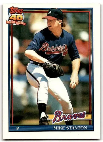 1991 Topps #514 Mike Stanton NM Near Mint Braves ID:43348 - Baseball Card Single